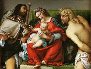 Lorenzo Lotto Madonna mit Hl. Rochus und Hl. Sebastian Spain oil painting artist